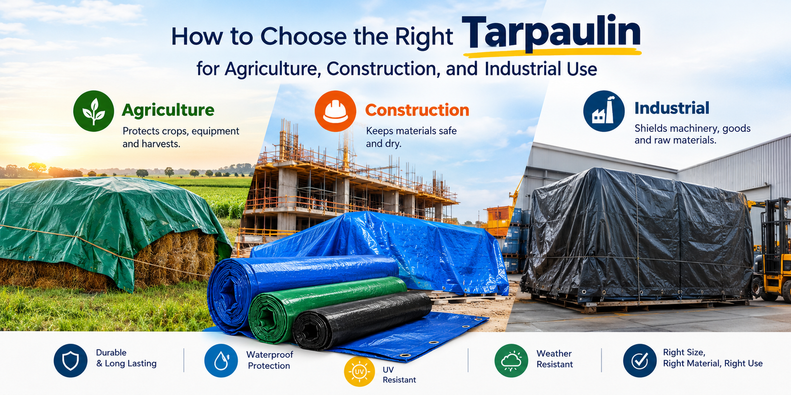 How to Choose the Right Tarpaulin for Agriculture, Construction, and Industrial Use